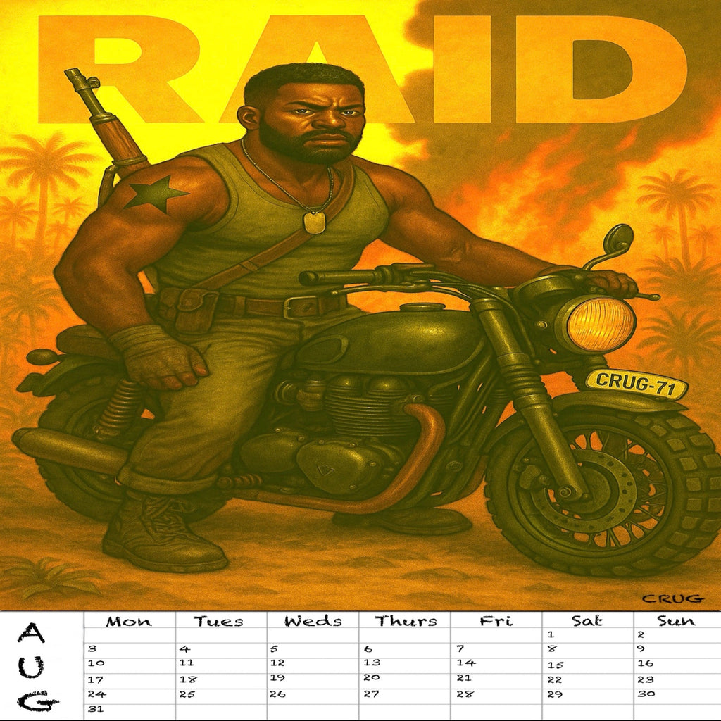 BIKER-BODS 'RAID' Calendar 2026 Digital Wallpaper Bundle for desktop, laptop, iPad/tablet, iPhone & android.