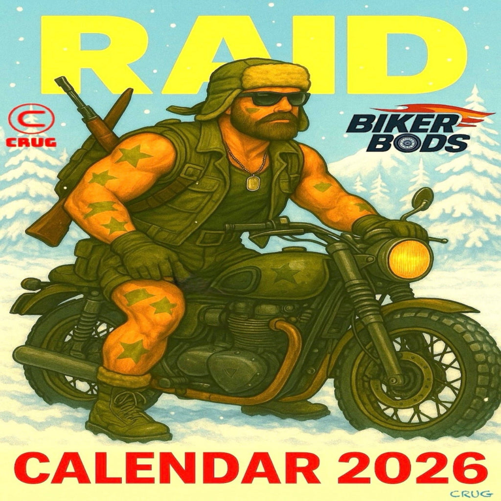 BIKER-BODS 'RAID' Calendar 2026 Digital Wallpaper Bundle for desktop, laptop, iPad/tablet, iPhone & android.