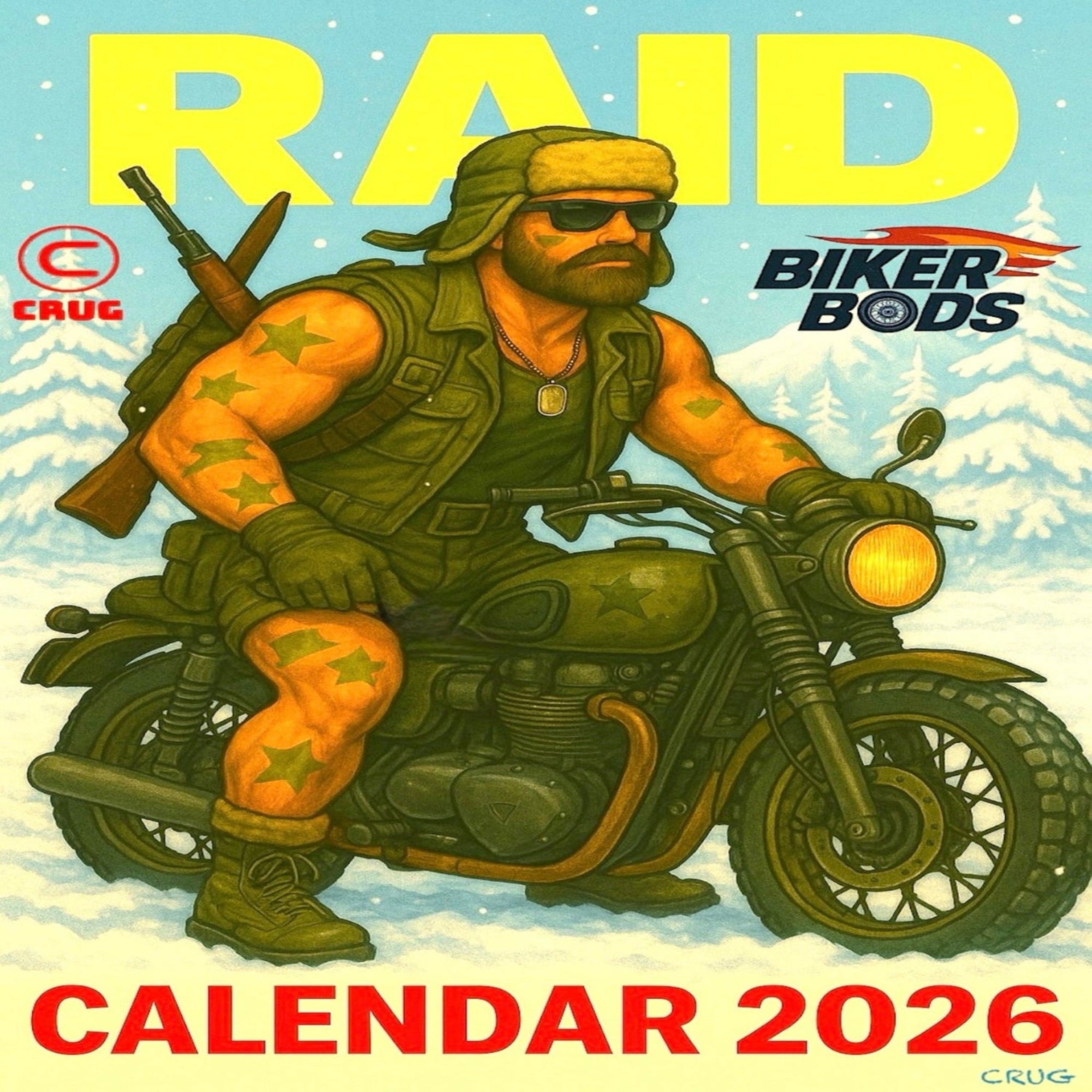 BIKER-BODS 'RAID' Calendar 2026 Digital Wallpaper Bundle for desktop, laptop, iPad/tablet, iPhone & android.